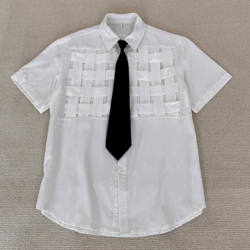 Женская летняя рубашка с галстуком, японская клетчатая рубашка с коротким рукавом, женская однотонная белая блузка большого размера, унисекс, элегантный уличный топ XL белый
Женская летняя рубашка с галстуком, японская клетчатая рубашка с коротким рукавом, женская однотонная белая блузка большого размера, унисекс, элегантный уличный топ XL белый