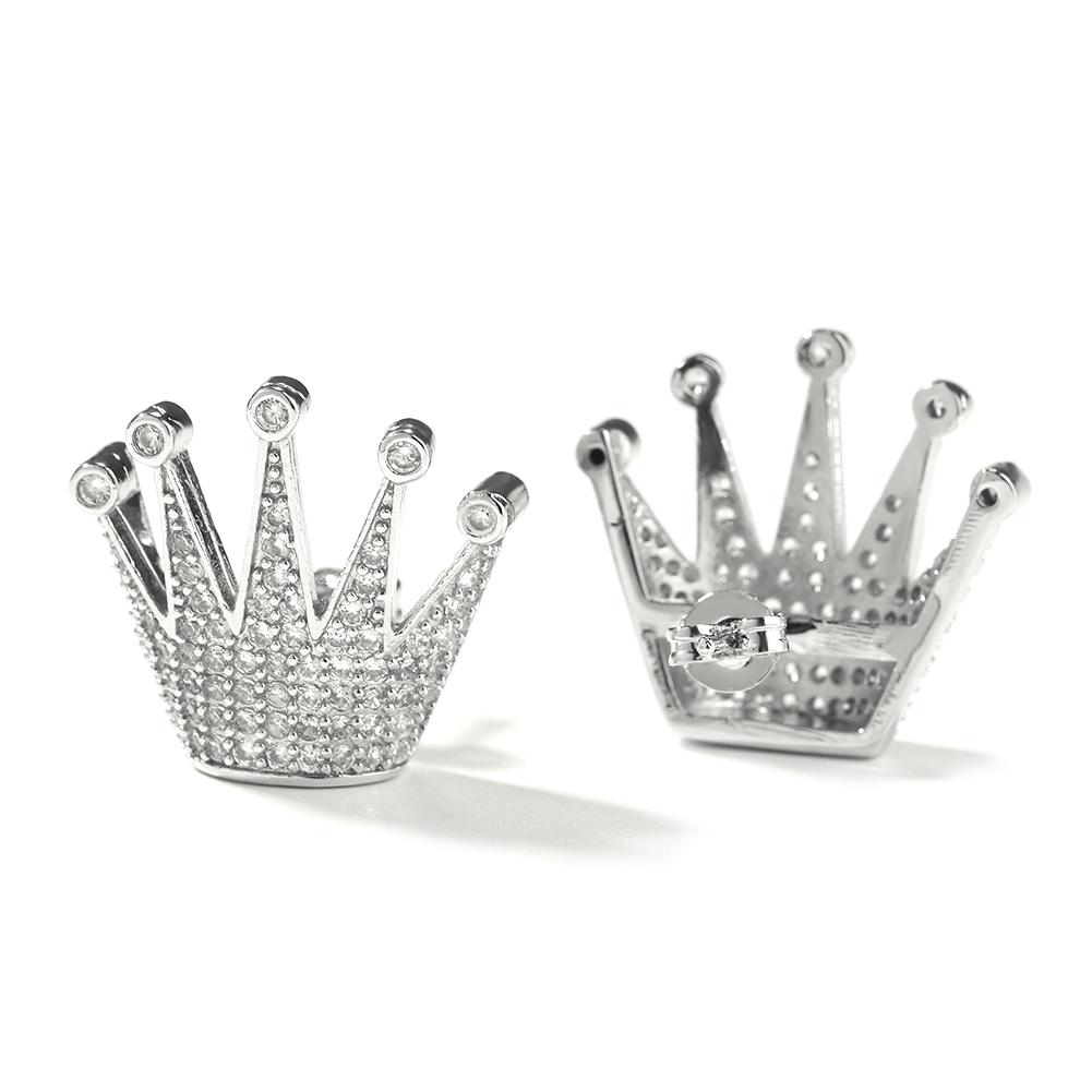 THE BLING KING Elegant Crown Earrings Iced Out 5A Cubic Zirconia Stud Earring Wedding Party Hiphop Jewelry For Gift срібний
THE BLING KING Elegant Crown Earrings Iced Out 5A Cubic Zirconia Stud Earring Wedding Party Hiphop Jewelry For Gift срібний