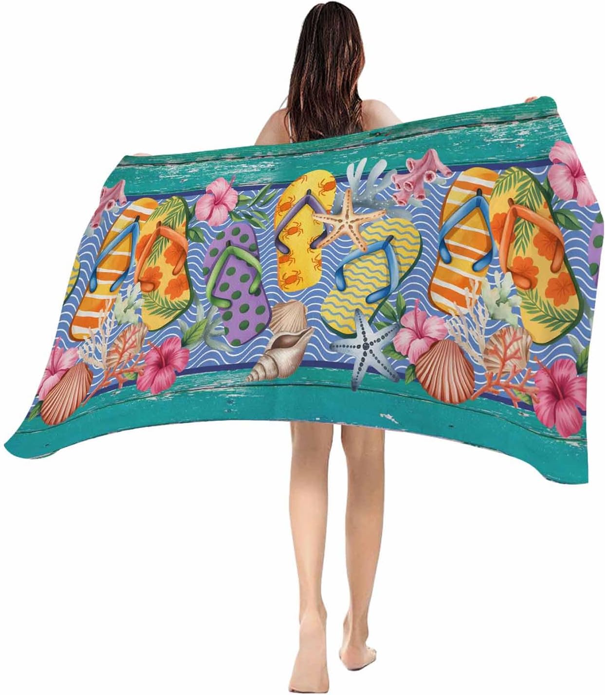 Beach Towel Flip Flops Bath Pool Towels Slippers Summer Holidays Marine Life Soft Absorbent Beach Towel Lightweight Large Quick W40*H60(CM)
Beach Towel Flip Flops Bath Pool Towels Slippers Summer Holidays Marine Life Soft Absorbent Beach Towel Lightweight Large Quick W40*H60(CM)