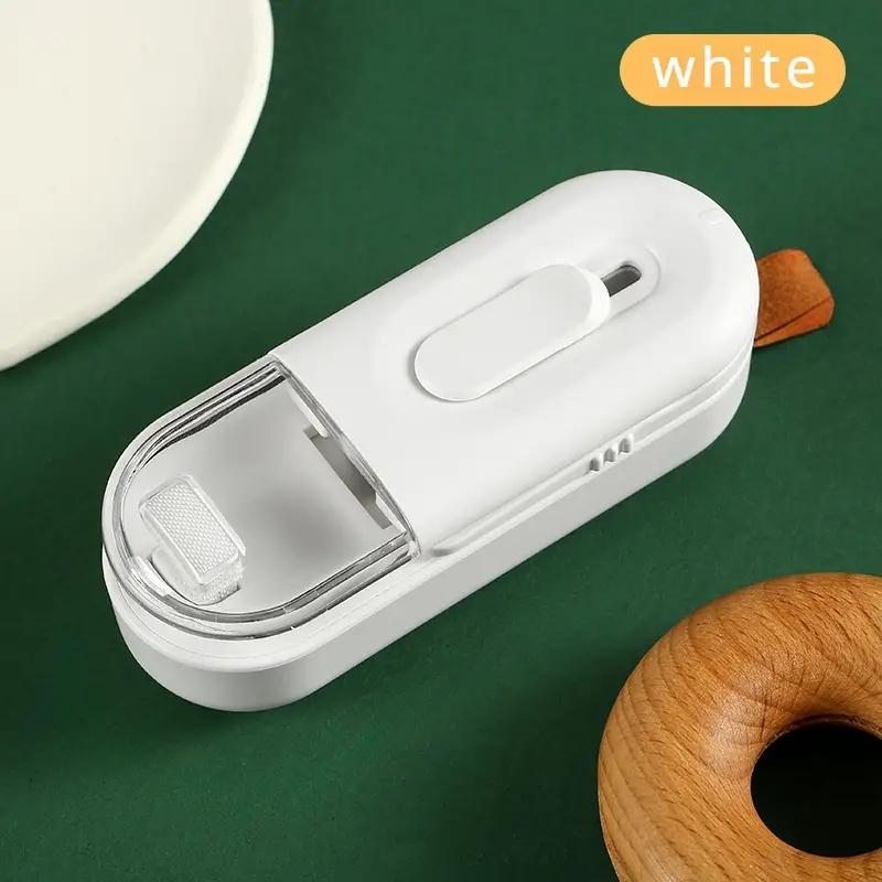 1 шт. Мини-машина для запечатывания термопакетов, упаковочный запайщик пакетов, пластиковый пищевой запайщик, ручной запайщик пакетов с зажимом, пищевой упаковочный термозапайщик белый