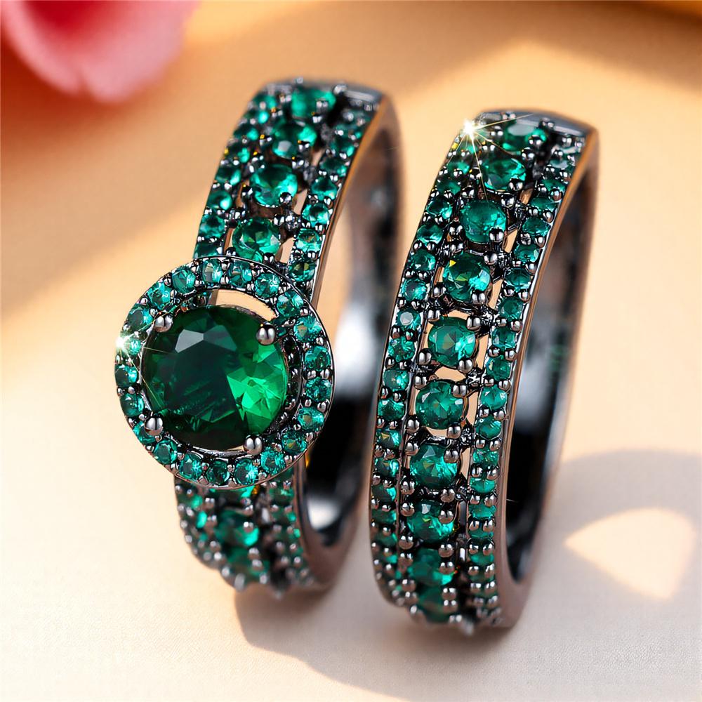 Жіночий набір обручок для заручин з круглим зеленим цирконом, вінтажний, чорне золото, весільні обручки для нареченої, вечірка, для жінок 10
Жіночий набір обручок для заручин з круглим зеленим цирконом, вінтажний, чорне золото, весільні обручки для нареченої, вечірка, для жінок 10