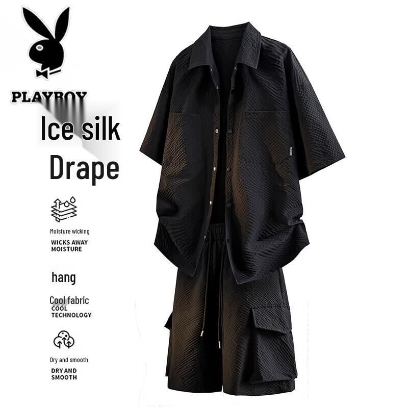 Playboy Men s Ice-Feel Short Sleeve Shirt & Shorts Set XL
Playboy Men s Ice-Feel Short Sleeve Shirt & Shorts Set XL
