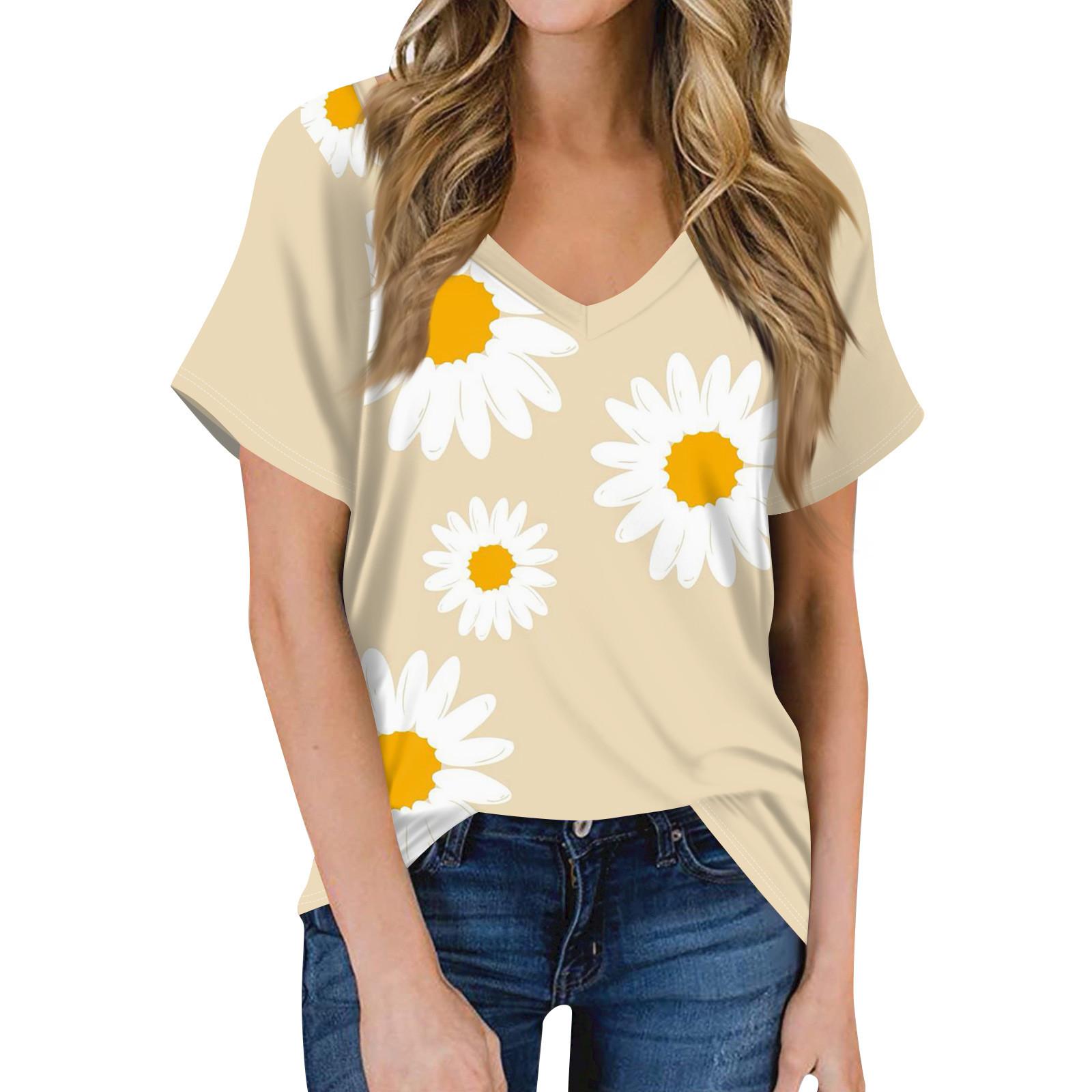 Женская футболка с коротким рукавом и цветочным принтом подсолнечника, топ L бежевый
Женская футболка с коротким рукавом и цветочным принтом подсолнечника, топ L бежевый