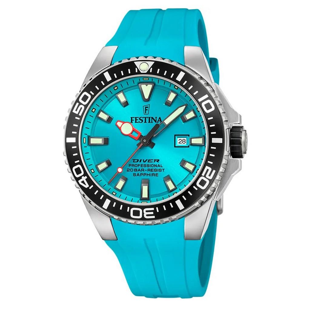 Festina Diver Кварцевые часы с каучуковым ремешком и бирюзовым циферблатом F20664-5 200M Мужские часы синий
Festina Diver Кварцевые часы с каучуковым ремешком и бирюзовым циферблатом F20664-5 200M Мужские часы синий
