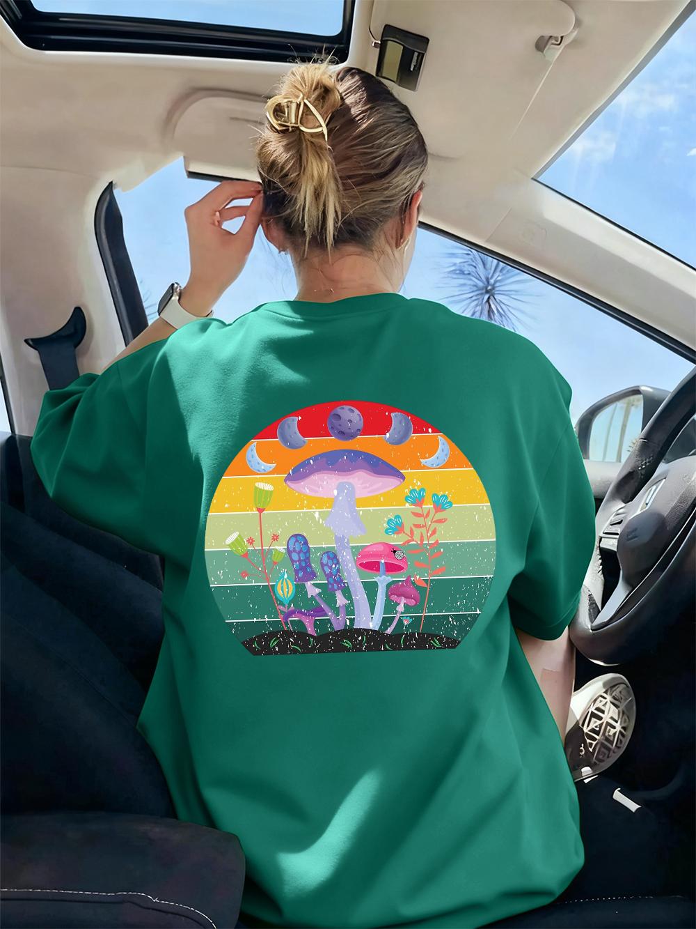 Mushroom Moon Witchy Printed TShirts Women Casual Loose Short Sleeve Tops Comfortable T Shirts Summer ONeck Womans Clothes 4XL
Mushroom Moon Witchy Printed TShirts Women Casual Loose Short Sleeve Tops Comfortable T Shirts Summer ONeck Womans Clothes 4XL