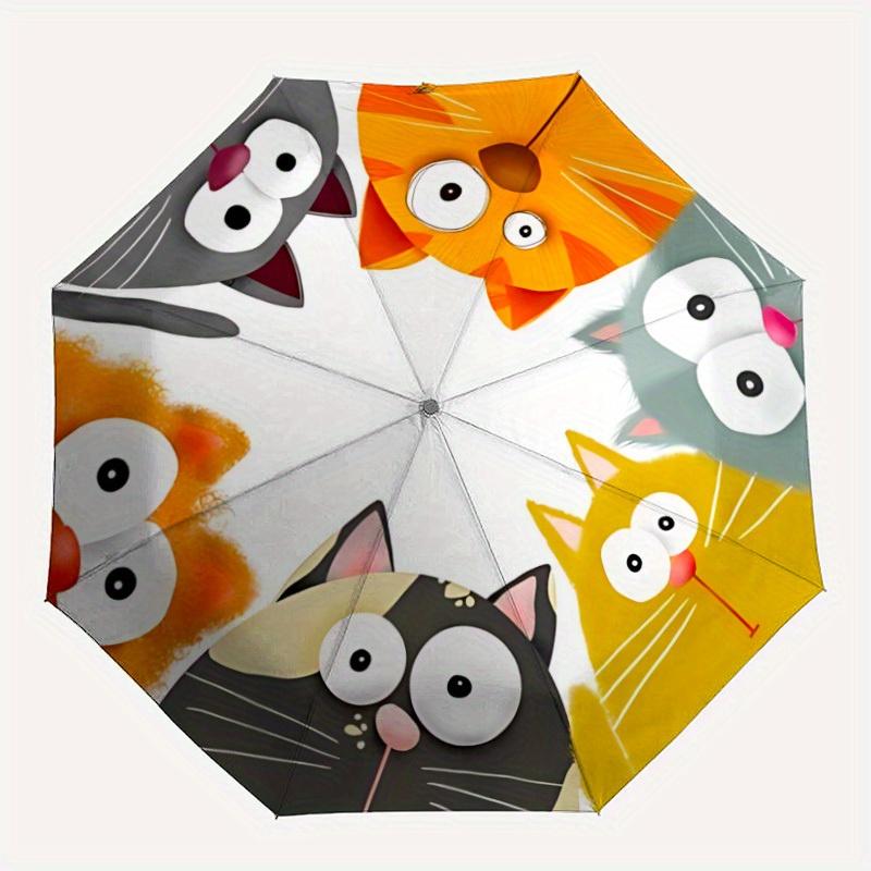 1pc Cat Faces Automatic Folding Umbrella, Portable & Foldable Design with 8 Ribs, Casual Outdoor Accessory Halloween and Christmas gifts yy2
1pc Cat Faces Automatic Folding Umbrella, Portable & Foldable Design with 8 Ribs, Casual Outdoor Accessory Halloween and Christmas gifts yy2