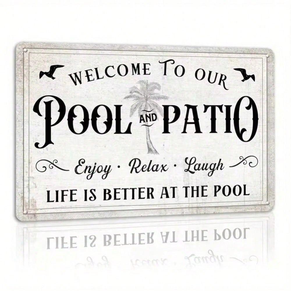 Retro Metal Wall Sign, Welcome To Our Pool, Outdoor Terrace Decor
Retro Metal Wall Sign, Welcome To Our Pool, Outdoor Terrace Decor