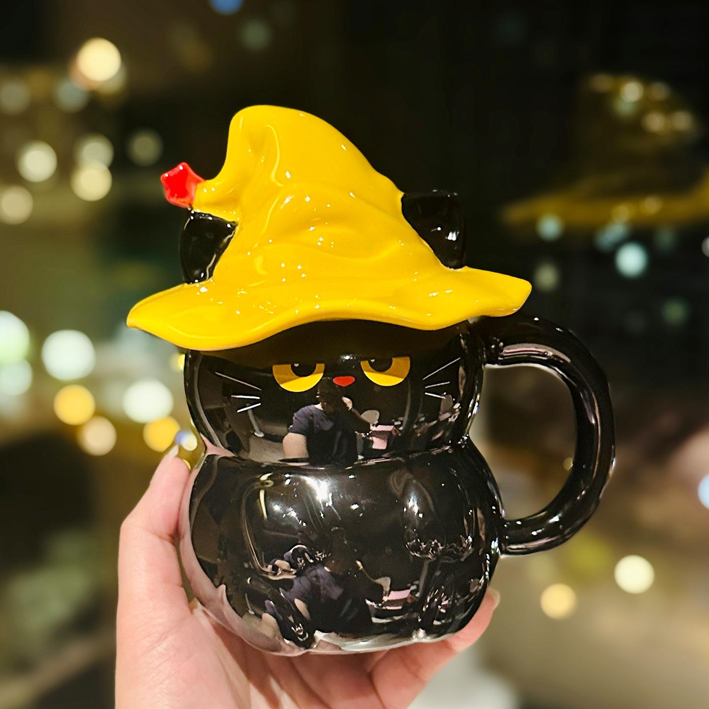 Cartoon Magic Cat Ceramic Mug with Lid Personalized Office Cup Home Cup Halloween Souvenir 450ml
Cartoon Magic Cat Ceramic Mug with Lid Personalized Office Cup Home Cup Halloween Souvenir 450ml