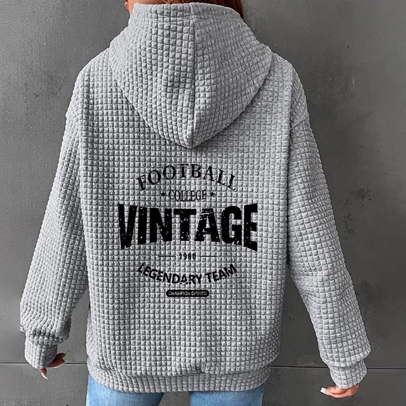 2023 Женская европейская и американская мода Толстовка-куртка вафельной вязки с капюшоном - Длинный рукав, принт с буквами, повседневная осенне-зимняя одежда M темно-серого
2023 Женская европейская и американская мода Толстовка-куртка вафельной вязки с капюшоном - Длинный рукав, принт с буквами, повседневная осенне-зимняя одежда M темно-серого