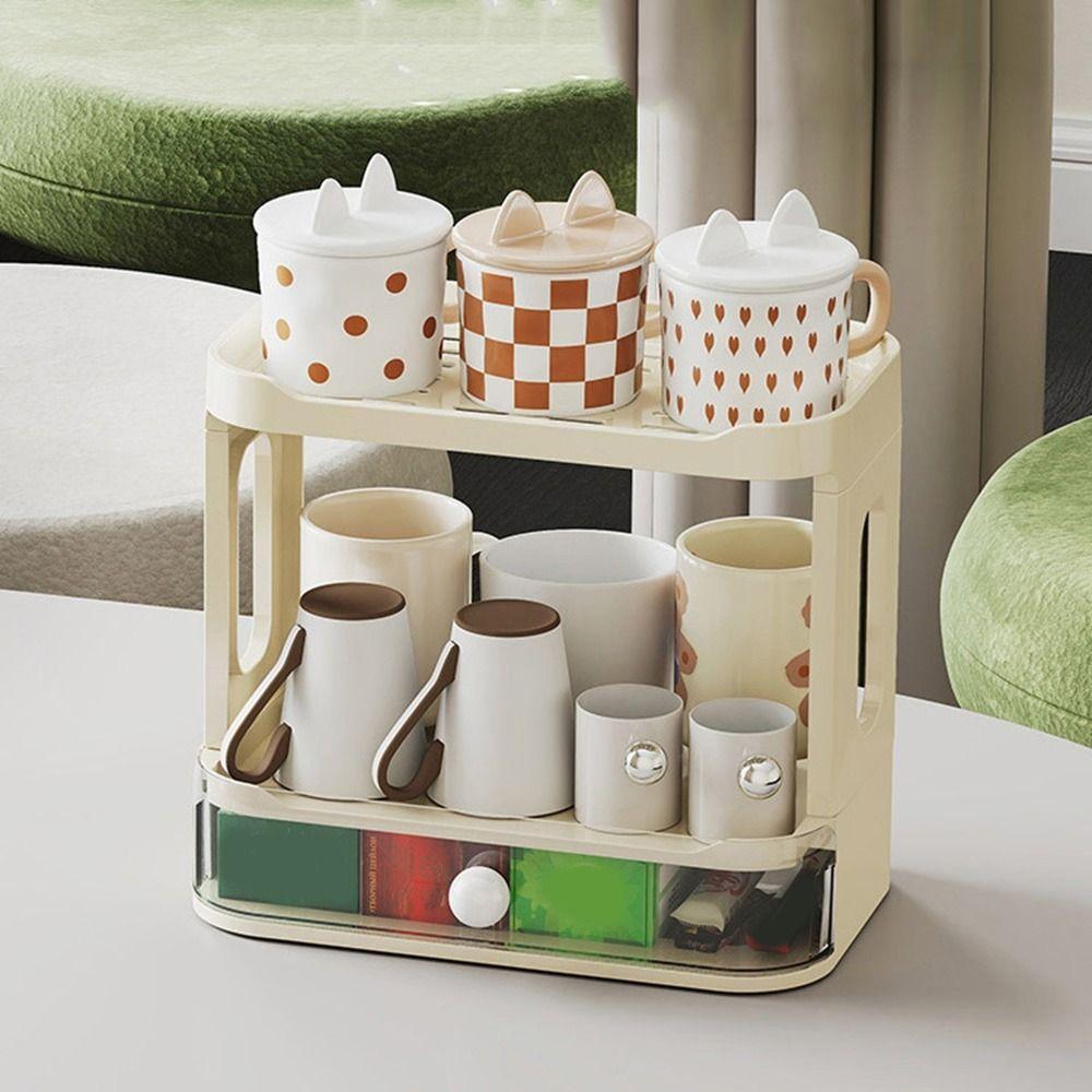 Foldable Double-Layer Cup Storage Rack Space Saving Coffee Tea Bag Organizer for Home бежевий
Foldable Double-Layer Cup Storage Rack Space Saving Coffee Tea Bag Organizer for Home бежевий