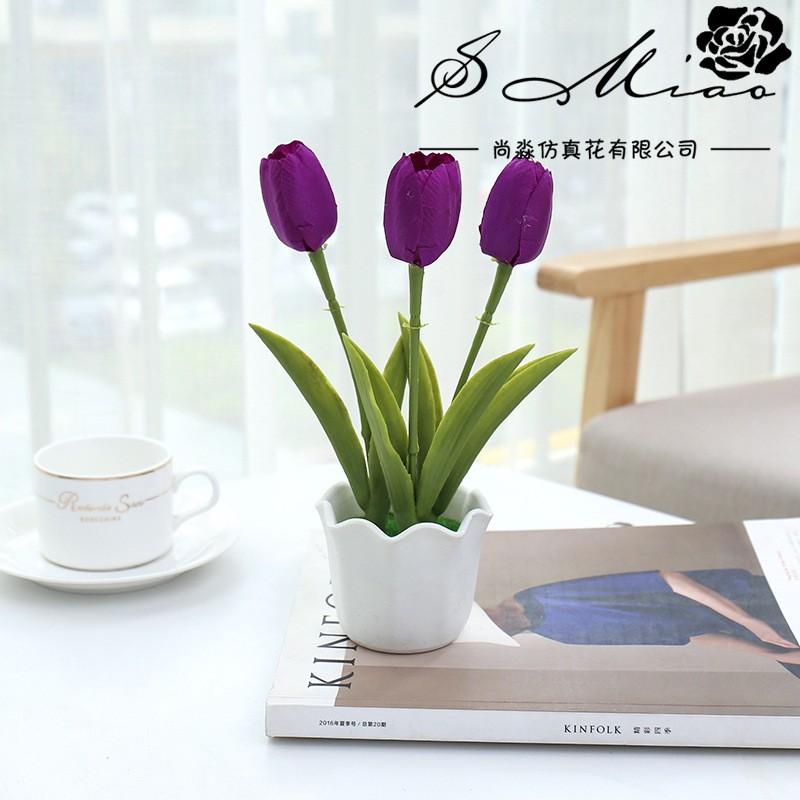 Artificial Tulip Plant with Three Stems in Decorative Pot Realistic Faux Flower Arrangement for Home Office Desk Decoration фиолетовый
Artificial Tulip Plant with Three Stems in Decorative Pot Realistic Faux Flower Arrangement for Home Office Desk Decoration фиолетовый