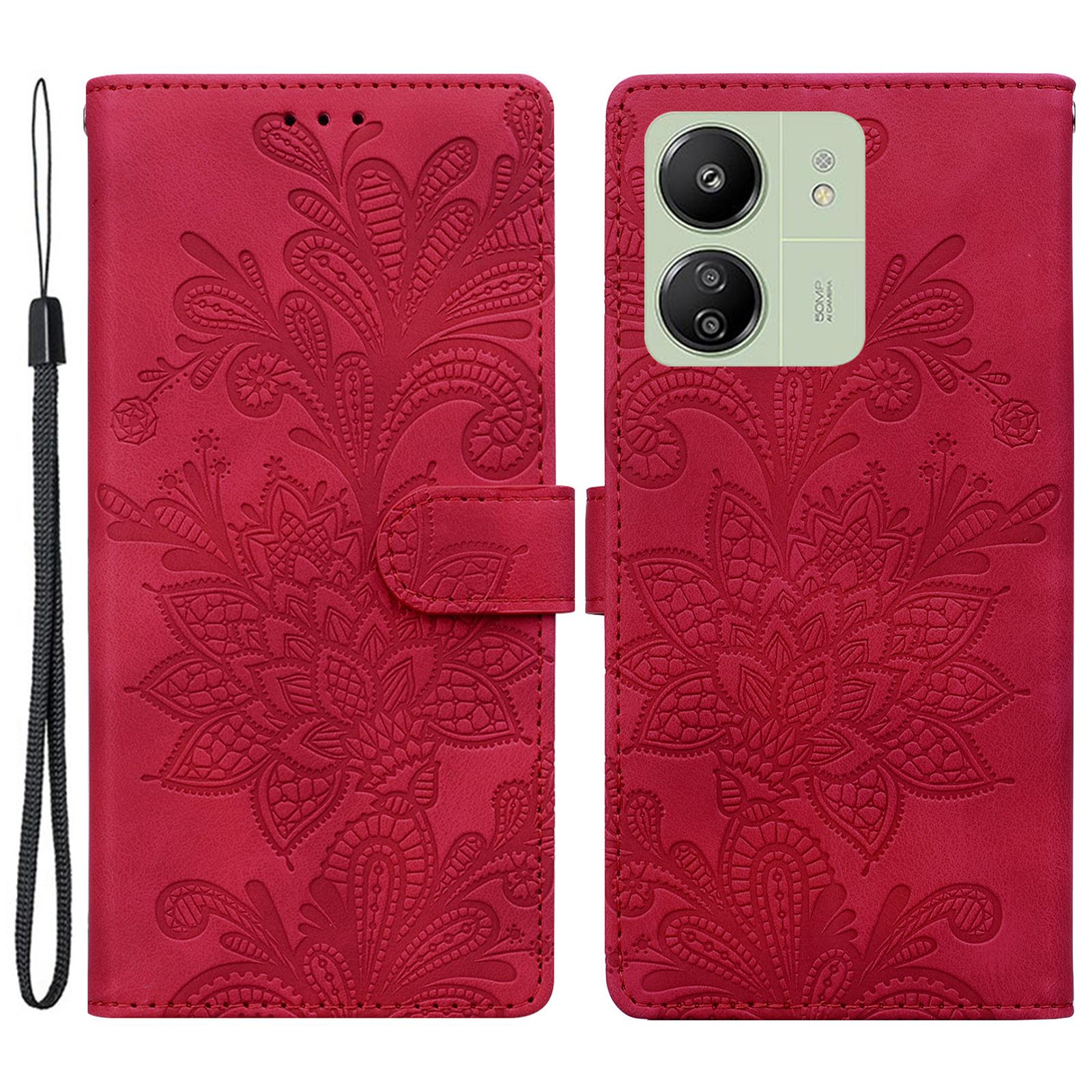For Xiaomi Redmi 13C 5G/4G Case Imprinted Lace Flowers PU Leather Wallet Phone Cover Red
For Xiaomi Redmi 13C 5G/4G Case Imprinted Lace Flowers PU Leather Wallet Phone Cover Red