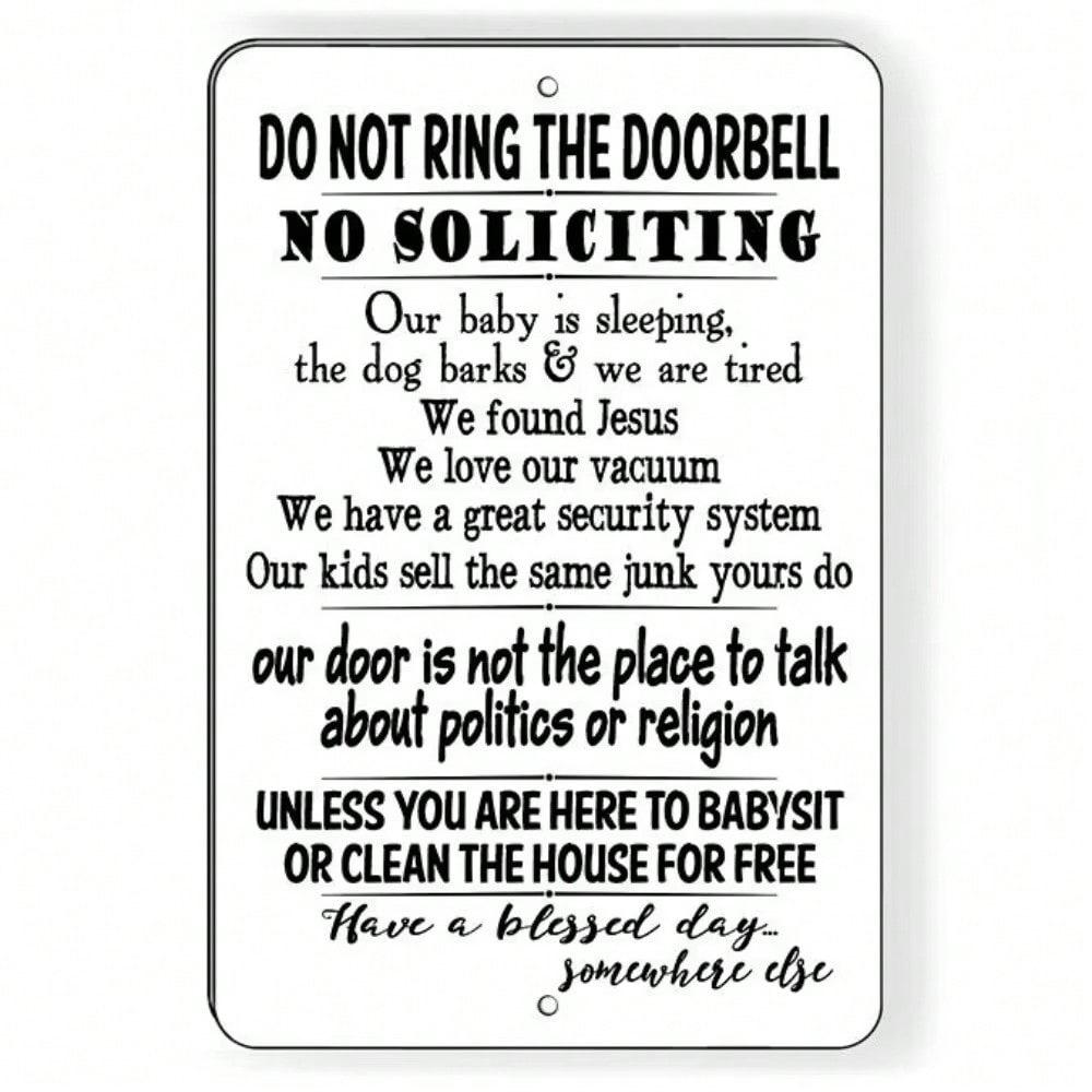 Funny Do Not Ring Doorbell Sign Sleeping Baby No Soliciting Tin Plate Metal Decor for Front Door 20X30 різнокольоровий
Funny Do Not Ring Doorbell Sign Sleeping Baby No Soliciting Tin Plate Metal Decor for Front Door 20X30 різнокольоровий