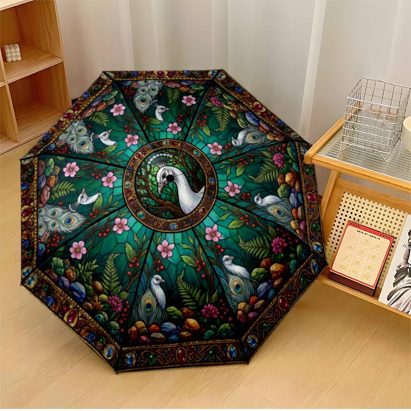 Peacock Feathers and Peonies Printed umbrella windproof folding umbrella portable sun and rain umbrella suitable for gifting
Peacock Feathers and Peonies Printed umbrella windproof folding umbrella portable sun and rain umbrella suitable for gifting