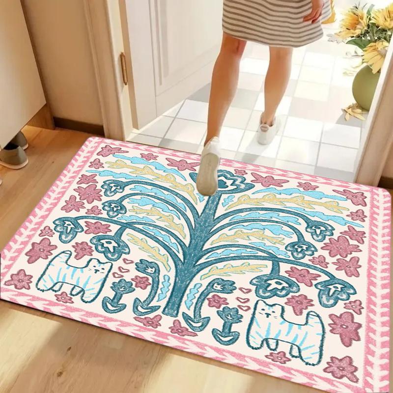 Whimsical Cat Tree Floral Door Mat Non-slip Washable for Entryway Kids Room Home Decoration 40cm x 60cm
Whimsical Cat Tree Floral Door Mat Non-slip Washable for Entryway Kids Room Home Decoration 40cm x 60cm