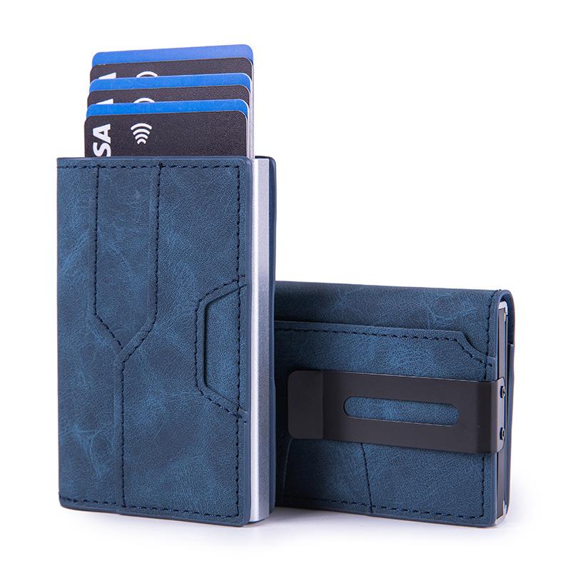 Luxury Men RFID Blocking Card Holder Smart Wallet Carbon Fiber Minimalist Bifold Pop Up Aluminum Credit Card Case with ID Window синій
Luxury Men RFID Blocking Card Holder Smart Wallet Carbon Fiber Minimalist Bifold Pop Up Aluminum Credit Card Case with ID Window синій