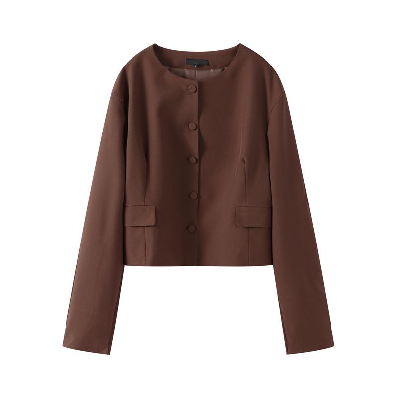 Элегантный пиджак с круглым вырезом, женское модное короткое пальто, однобортное пальто с пряжкой, куртка с длинными рукавами для поездок на природу, весна и осень L коричневый
Элегантный пиджак с круглым вырезом, женское модное короткое пальто, однобортное пальто с пряжкой, куртка с длинными рукавами для поездок на природу, весна и осень L коричневый