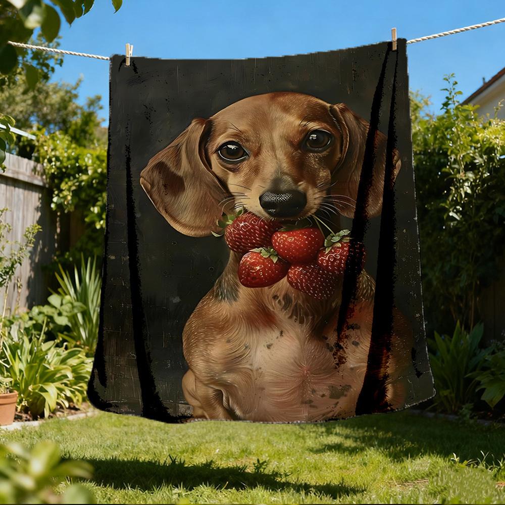 1pc Dachshund Strawberry Outdoor Soft Polyester Flannel Throw Blanket Versatile for All Seasons , Soft , Cozy , Warm All Season Quilted Throw , 80x120cm
1pc Dachshund Strawberry Outdoor Soft Polyester Flannel Throw Blanket Versatile for All Seasons , Soft , Cozy , Warm All Season Quilted Throw , 80x120cm