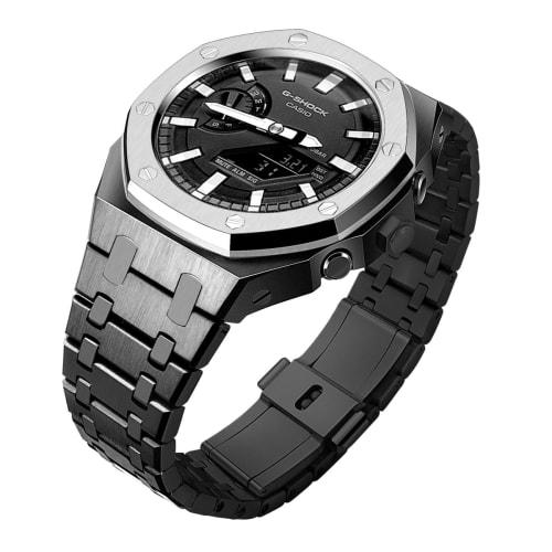 Комплект мода Casio GM-2100 - Корпус и браслет из нержавеющей стали для G-Shock GM2100/2110, Металлическая крышка 5-го поколения, Модернизация с установкой без инструментов (GM2100, Сталь Sh
Комплект мода Casio GM-2100 - Корпус и браслет из нержавеющей стали для G-Shock GM2100/2110, Металлическая крышка 5-го поколения, Модернизация с установкой без инструментов (GM2100, Сталь Sh