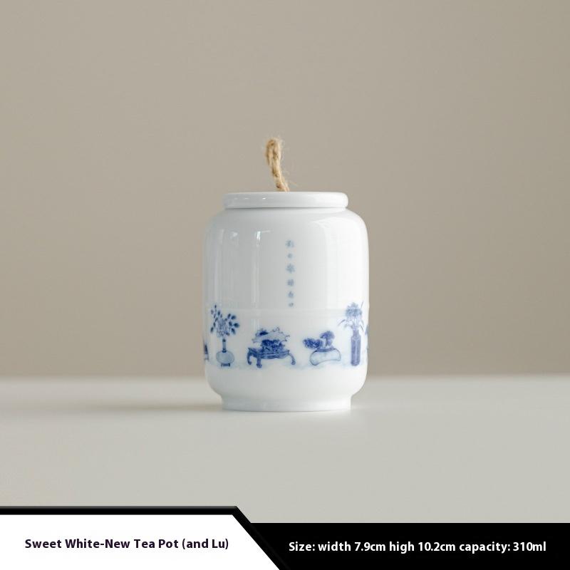Sweet White Tea Can and Lu White Porcelain Storage Tank Ceramic Household Moisture-proof Sealed Tank Tea Container Tea Canister
Sweet White Tea Can and Lu White Porcelain Storage Tank Ceramic Household Moisture-proof Sealed Tank Tea Container Tea Canister
