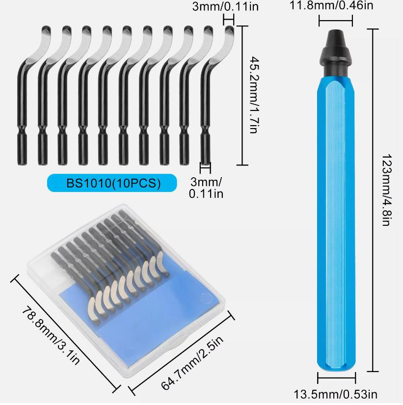11PCS Deburring Tool Set High Speed Steel Swivel Blades Burr Removal Tool for Metal Resin PVC Pipes Copper Plastic Aluminum
11PCS Deburring Tool Set High Speed Steel Swivel Blades Burr Removal Tool for Metal Resin PVC Pipes Copper Plastic Aluminum