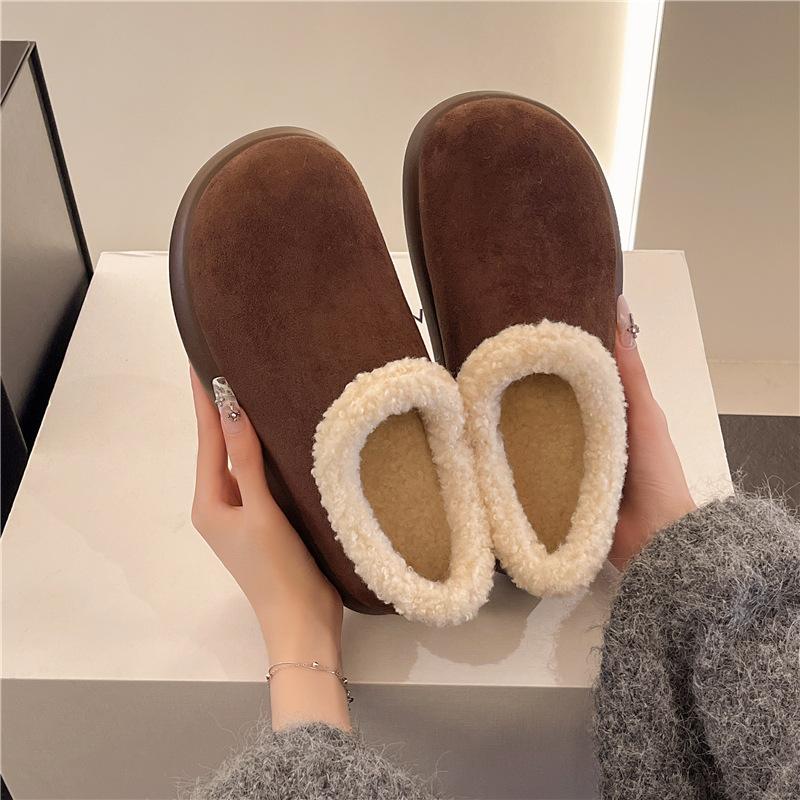 Женская модная легкая теплая зимняя обувь на толстой подошве с мехом, зимние сапоги, утепленная подкладка, нескользящие, повседневные спортивные хлопковые сапоги 40 темно-коричневого