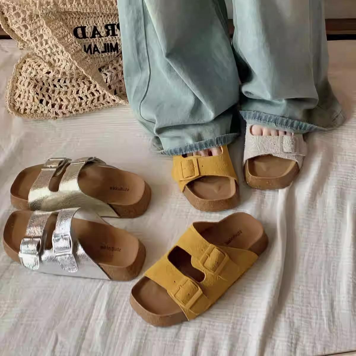 Cowhide lazy one-pedal double-breasted beach thick-bottomed sandals for women s summer wear 35
Cowhide lazy one-pedal double-breasted beach thick-bottomed sandals for women s summer wear 35