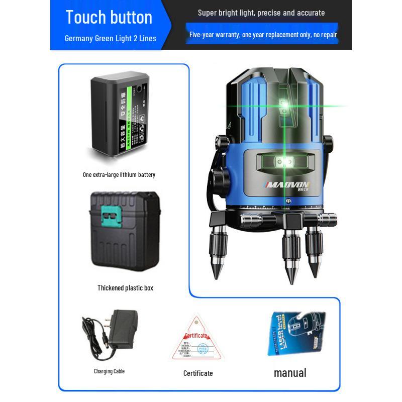 Germany Level Green/Blue Infrared Laser: 2, 3, 5 Line High-Precision Automatic Leveling Instrument
Germany Level Green/Blue Infrared Laser: 2, 3, 5 Line High-Precision Automatic Leveling Instrument