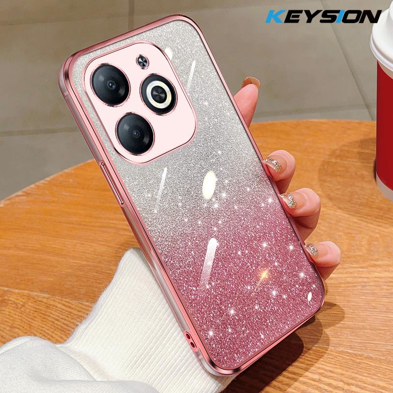 KEYSION Luxury Plating Glitter Phone Case for Infinix Smart 8 Transparent Soft TPU Shockproof Cover for Infinix Hot 40i for Infinix Hot 40i рожевий
KEYSION Luxury Plating Glitter Phone Case for Infinix Smart 8 Transparent Soft TPU Shockproof Cover for Infinix Hot 40i for Infinix Hot 40i рожевий