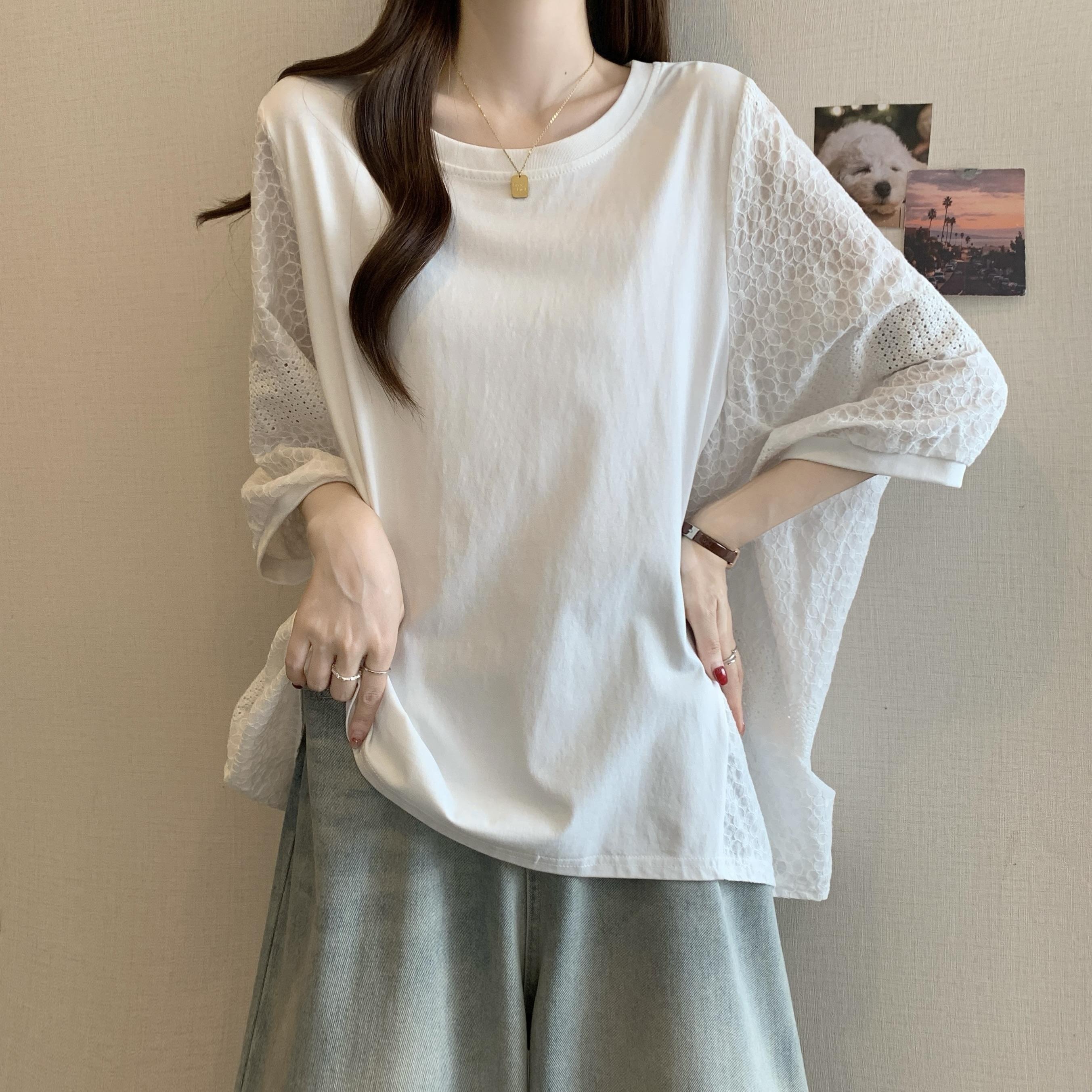 Dimanaf 2025 Новая Летняя Женская Футболка с Коротким Рукавом Кружевная Базовая Модная с О-образным Вырезом Топы Футболки Повседневные Футболки One Size белый
Dimanaf 2025 Новая Летняя Женская Футболка с Коротким Рукавом Кружевная Базовая Модная с О-образным Вырезом Топы Футболки Повседневные Футболки One Size белый