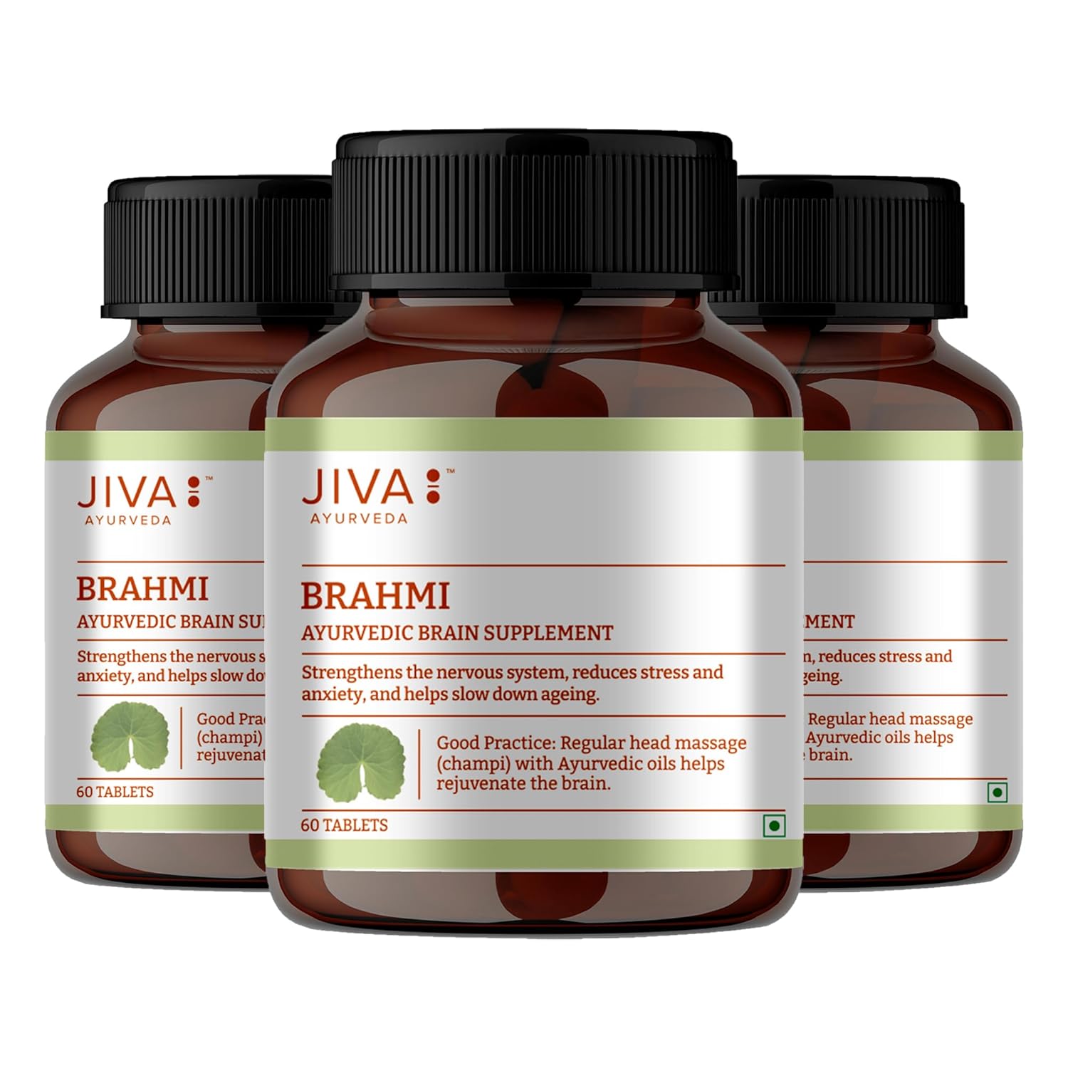 Jiva Brahmi Tablets 500mg 60 Tablets x Pack of 3 Rejuvenates Nervous System Reduces Stress and Anxiety
Jiva Brahmi Tablets 500mg 60 Tablets x Pack of 3 Rejuvenates Nervous System Reduces Stress and Anxiety