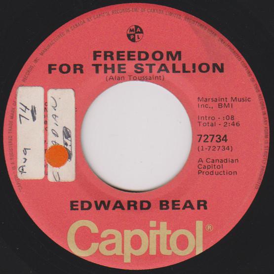7inch Record EDWARD BEAR - Freedom For The Stallion 72734 Capitol Records 1974 Canada Rock Used
7inch Record EDWARD BEAR - Freedom For The Stallion 72734 Capitol Records 1974 Canada Rock Used