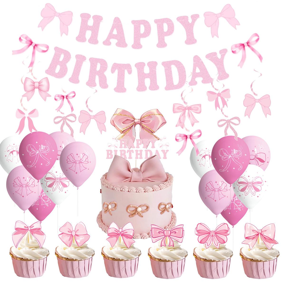 Pink Bow Birthday and Valentine s Day Decoration Set with Spiral Pull Flag and Balloons
Pink Bow Birthday and Valentine s Day Decoration Set with Spiral Pull Flag and Balloons