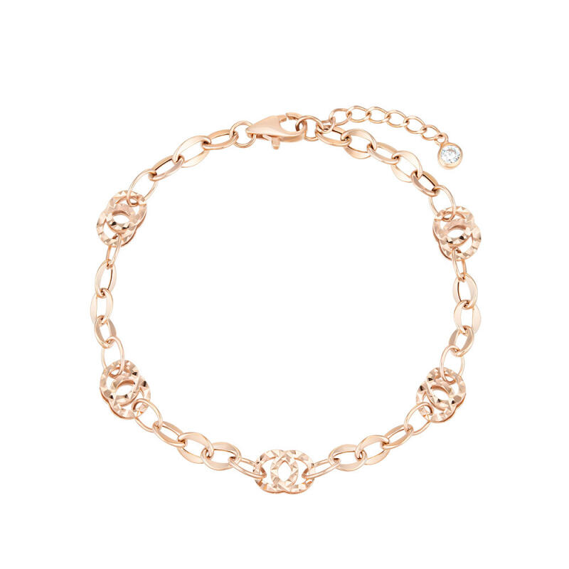 14K Gold Gold Bracelet Cutting Double O BB03016 Pink Gold
14K Gold Gold Bracelet Cutting Double O BB03016 Pink Gold