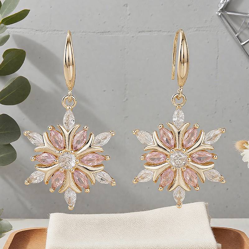 Huitan Aesthetic Snowflake Shaped Women Drop Earrings Inlaid Shiny Pink/White CZ Trendy Accessories Zircon for Party Wedding
Huitan Aesthetic Snowflake Shaped Women Drop Earrings Inlaid Shiny Pink/White CZ Trendy Accessories Zircon for Party Wedding