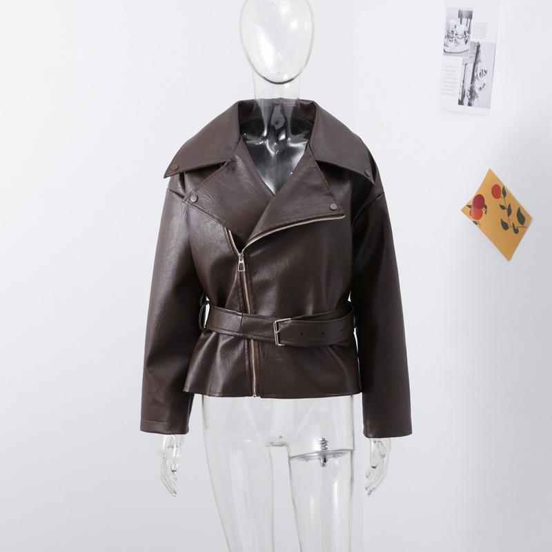 2025 Spring/Autumn Elegant Lapel Lace-up Short Leather Motorcycle Jacket L
2025 Spring/Autumn Elegant Lapel Lace-up Short Leather Motorcycle Jacket L
