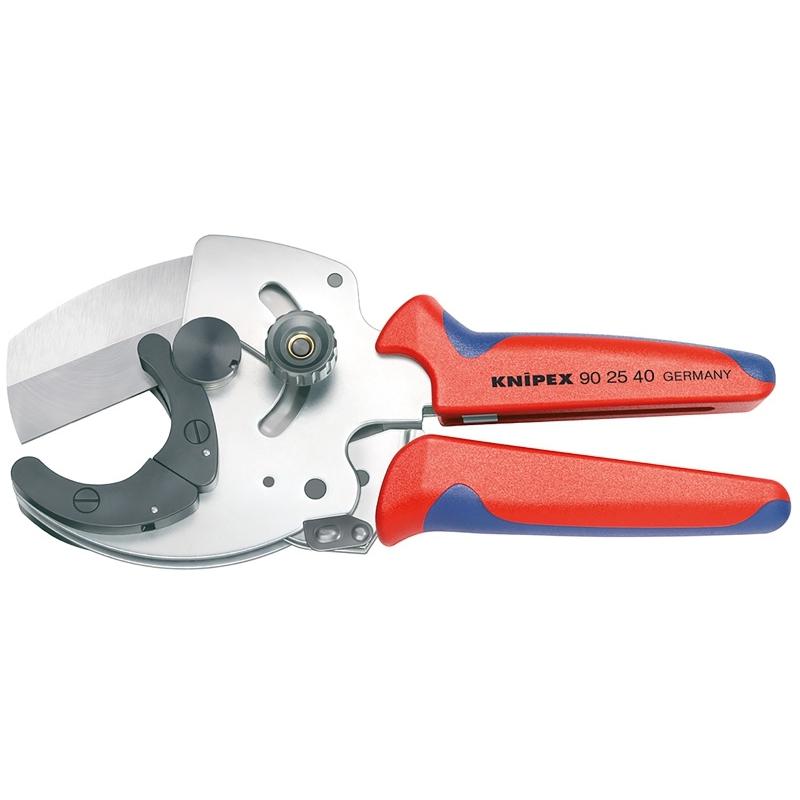 Ручной труборез Ножницы Knipex для толстостенных пластиковых и композитных труб 26-40 мм Длина 210 мм С трещоткой
Ручной труборез Ножницы Knipex для толстостенных пластиковых и композитных труб 26-40 мм Длина 210 мм С трещоткой