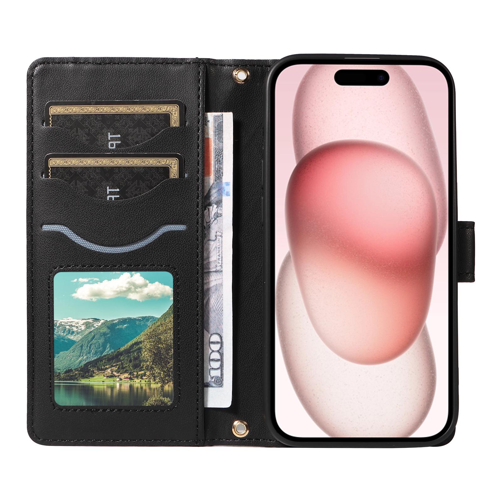 For iPhone 15 Case 3-Card Slot Wallet Rhombus Leather Phone Cover Shoulder Strap Wrist Strap Blue
For iPhone 15 Case 3-Card Slot Wallet Rhombus Leather Phone Cover Shoulder Strap Wrist Strap Blue