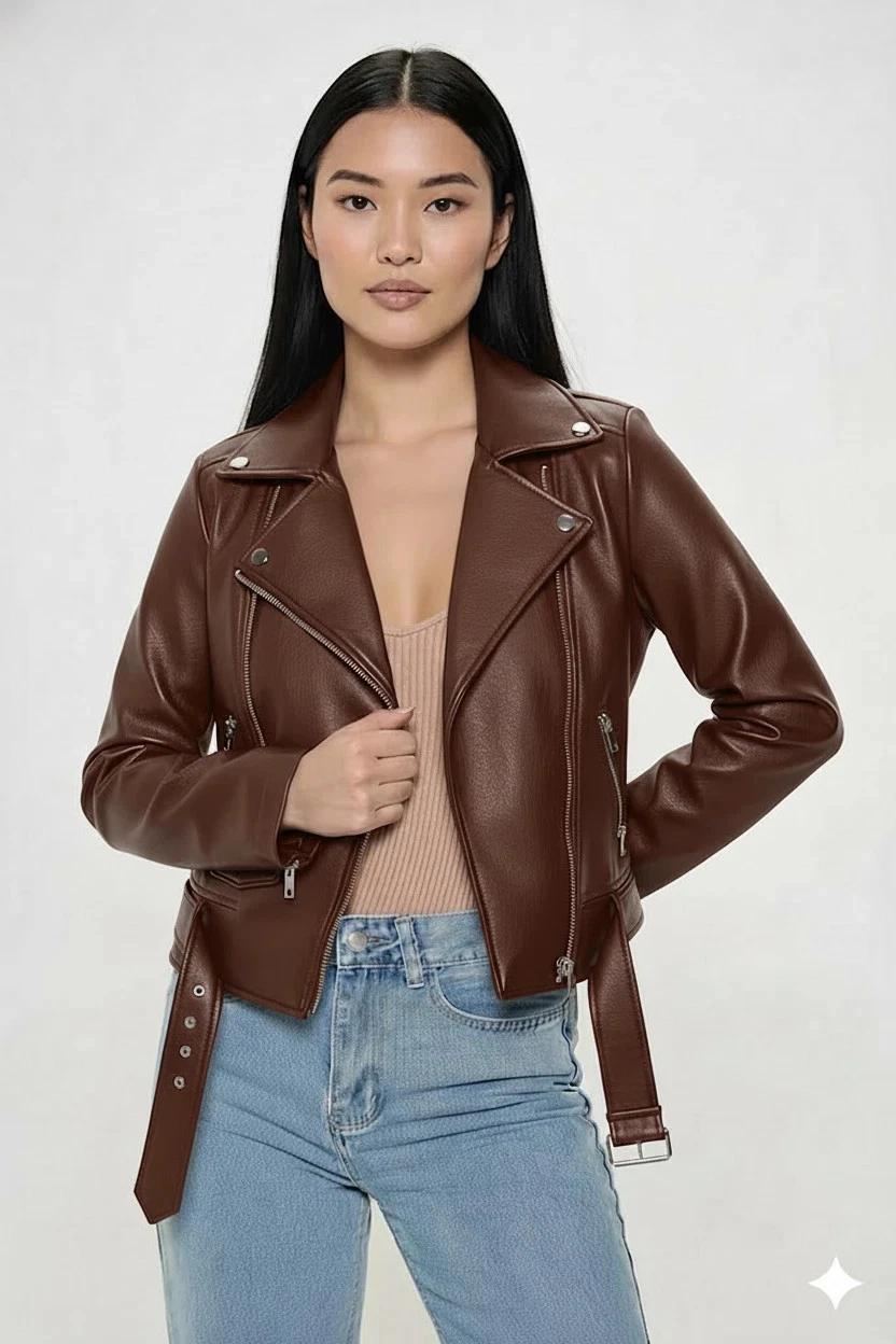 Носите женскую куртку из кожи ягненка ручной работы, стильную и повседневную, коричневого цвета для вечеринок. 3XL коричневый
Носите женскую куртку из кожи ягненка ручной работы, стильную и повседневную, коричневого цвета для вечеринок. 3XL коричневый