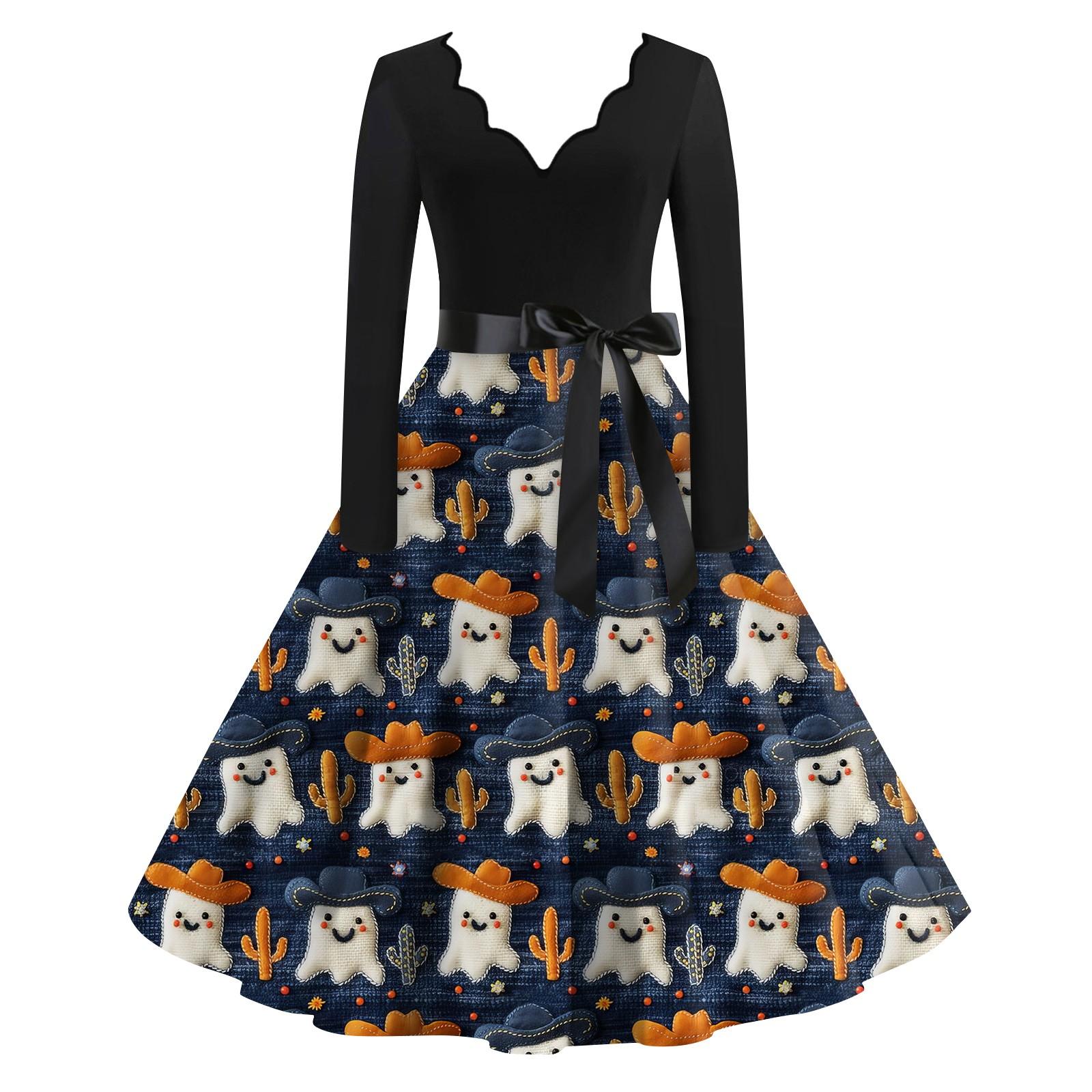 Жіноча повсякденна мода з довгим рукавом і принтом на Хелловін, вінтажні довгі сукні осінь XXL
Жіноча повсякденна мода з довгим рукавом і принтом на Хелловін, вінтажні довгі сукні осінь XXL