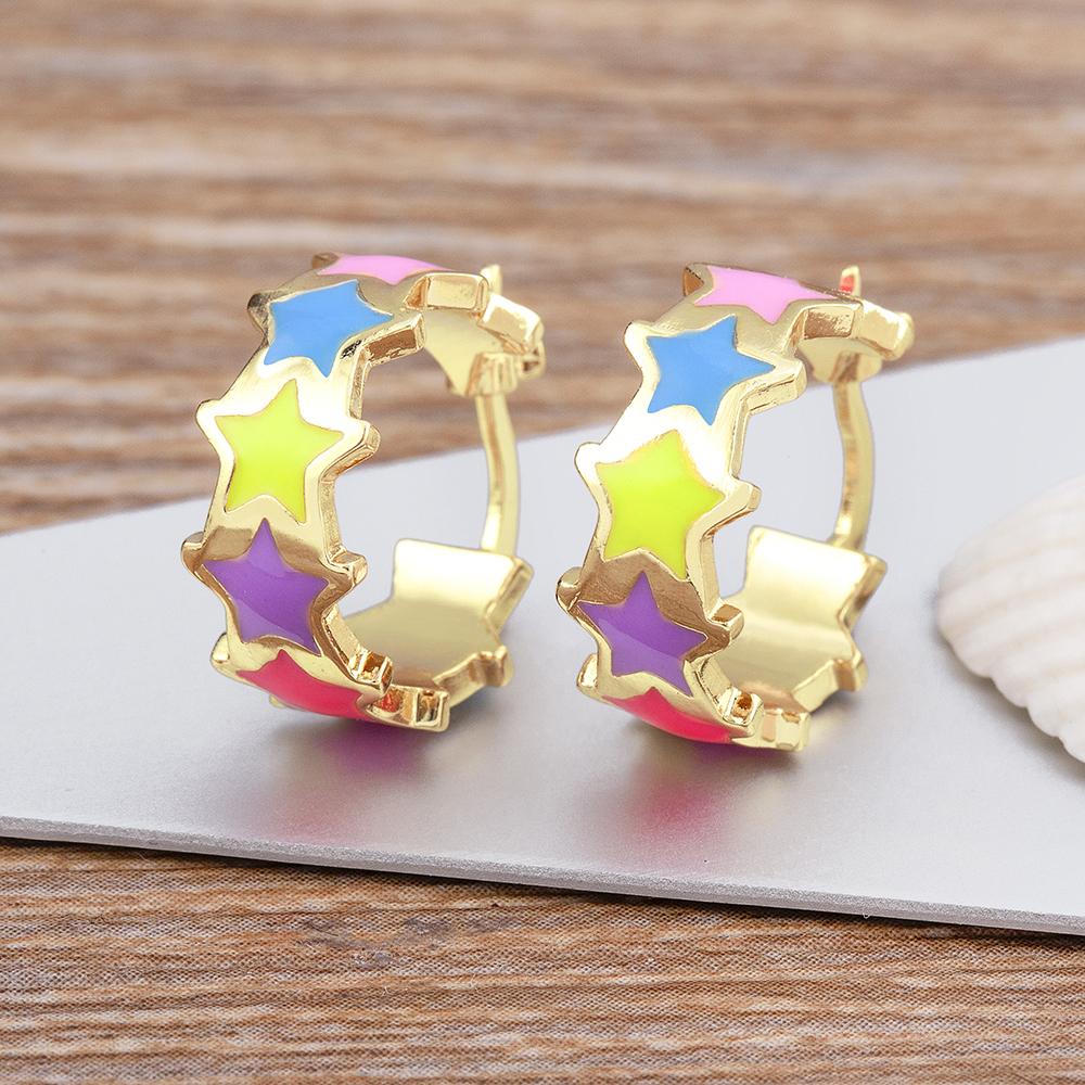Classic Rainbow Star Shape Splicing Enamel Oil Dripping Earrings Women s Fashion Party Wedding Charm Jewelry Creative Gifts
Classic Rainbow Star Shape Splicing Enamel Oil Dripping Earrings Women s Fashion Party Wedding Charm Jewelry Creative Gifts