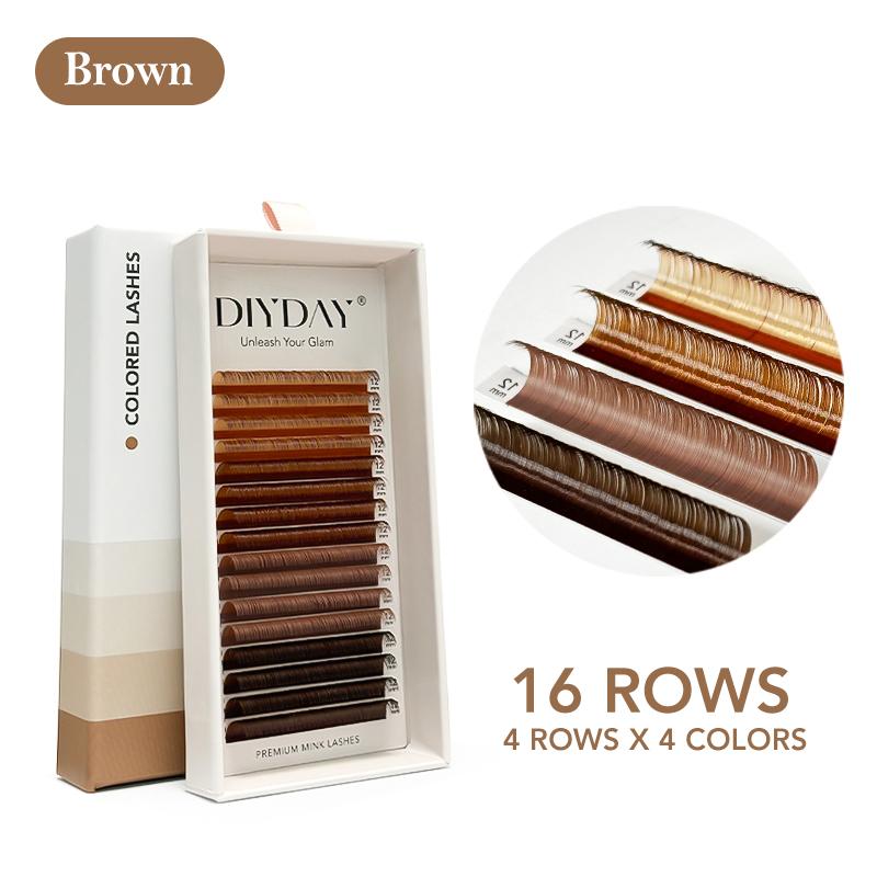 DIYDAY 16rows Colored Eyelashes 4 Colors in one tray Multicolor False Mink Lashes Extension Neon Colored Fake Eyelash for Party D&0.07mm&15mm
DIYDAY 16rows Colored Eyelashes 4 Colors in one tray Multicolor False Mink Lashes Extension Neon Colored Fake Eyelash for Party D&0.07mm&15mm