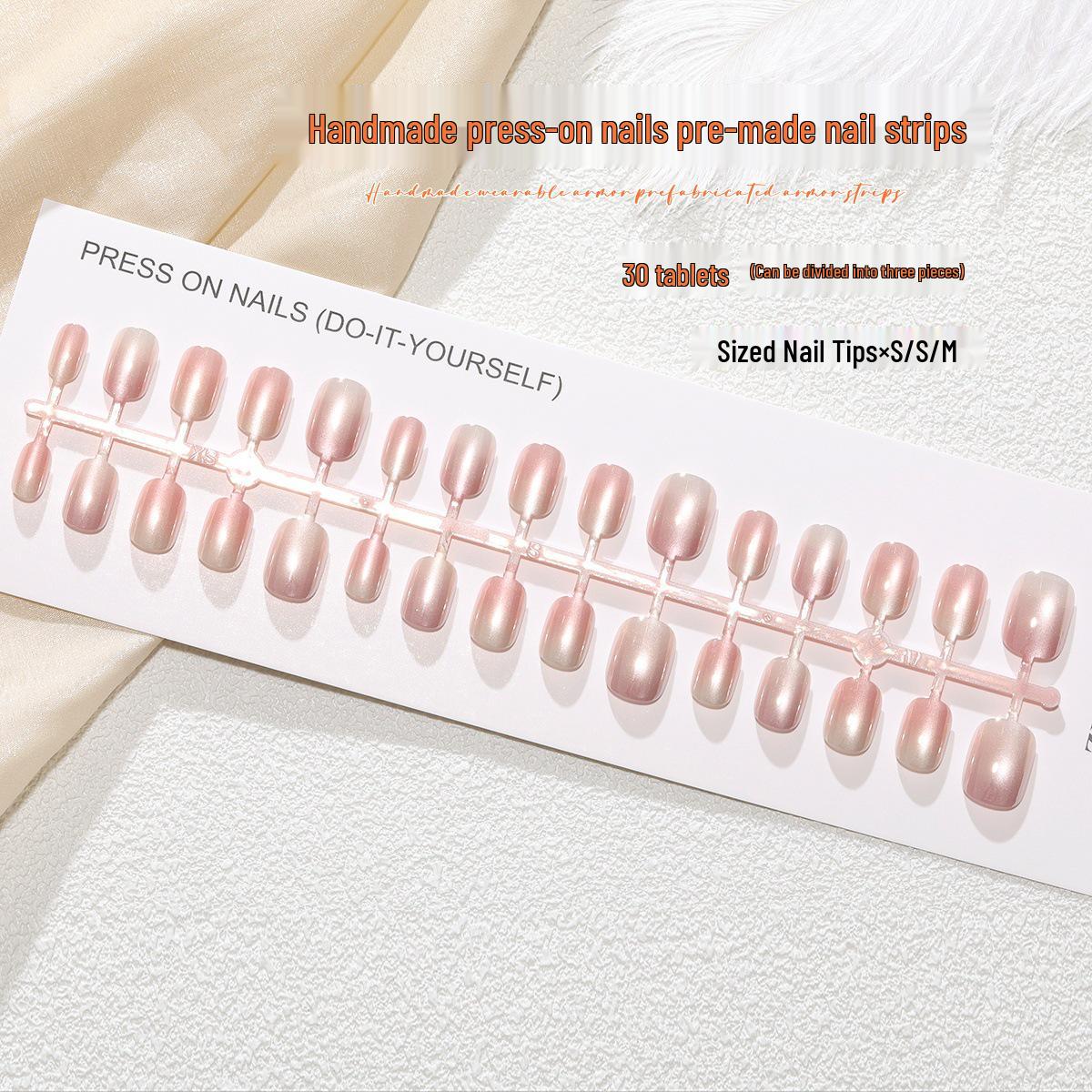 T431# Pink Gradient Cat Eye Short Round Nail Art Powder - Wearable Nail Pieces (XS/S/M)
T431# Pink Gradient Cat Eye Short Round Nail Art Powder - Wearable Nail Pieces (XS/S/M)