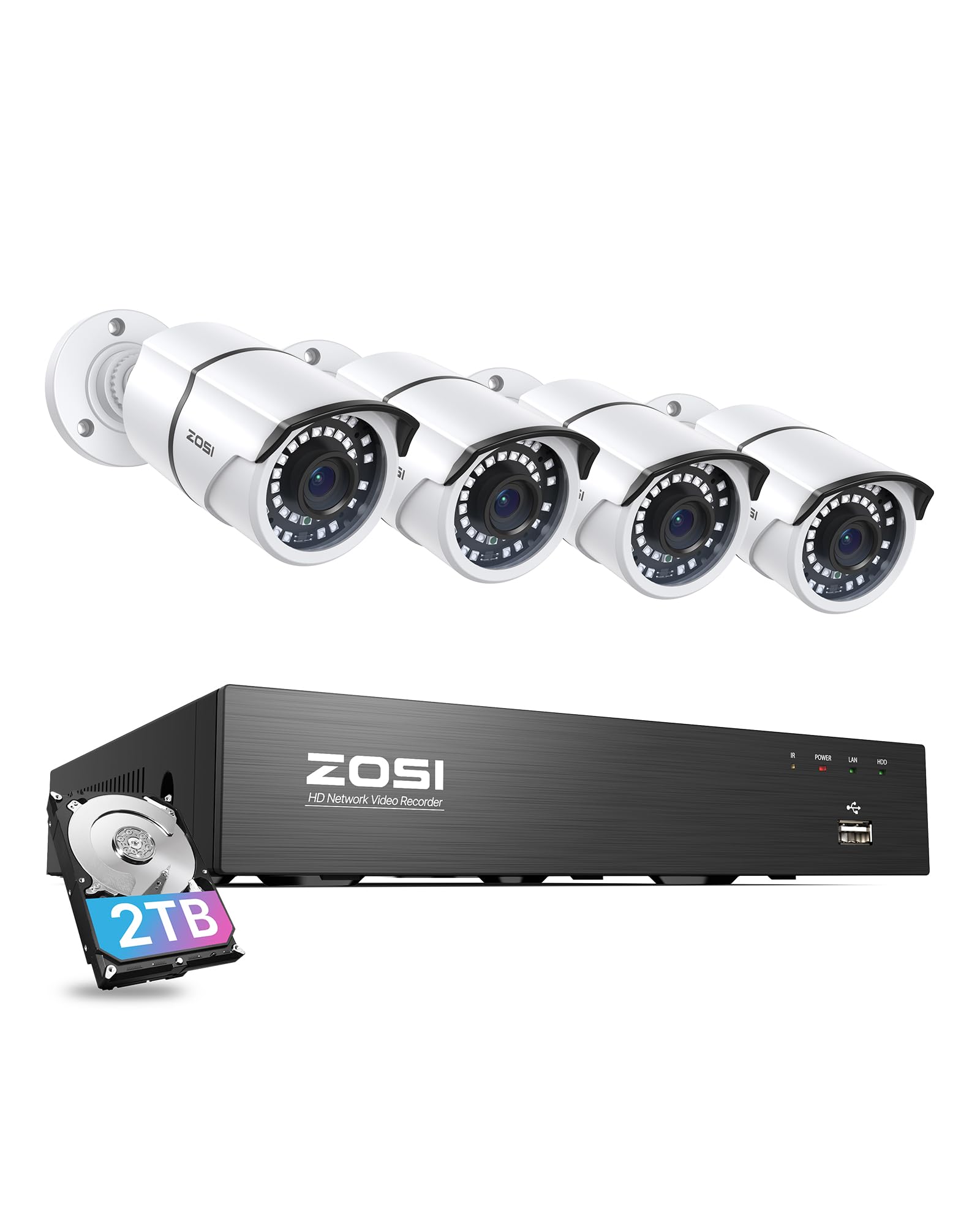 ZOSI 5MP PoE Security Camera Set of PoE Powered 2TB 8MP Video Compression 4 Waterproof POE Powered Equipped with Infrared Waterproof and Smartphone білий
ZOSI 5MP PoE Security Camera Set of PoE Powered 2TB 8MP Video Compression 4 Waterproof POE Powered Equipped with Infrared Waterproof and Smartphone білий