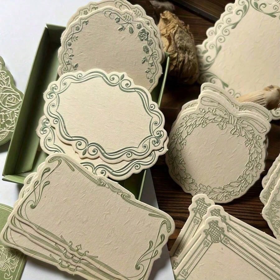 30 Sheets Of Retro Embossed Relief Printing Thickened Specialty Paper Memo Pad With Floral Bow Detail Frame, Ins Style one-size
30 Sheets Of Retro Embossed Relief Printing Thickened Specialty Paper Memo Pad With Floral Bow Detail Frame, Ins Style one-size