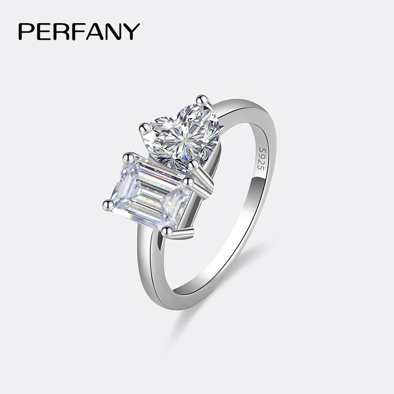 PERFANY Кольцо женское S925 Чистое серебро, форма сердца, муассанит, изумрудная/радиационная огранка, лабораторный бриллиант, свадебные украшения 5&Total 2CT
PERFANY Кольцо женское S925 Чистое серебро, форма сердца, муассанит, изумрудная/радиационная огранка, лабораторный бриллиант, свадебные украшения 5&Total 2CT