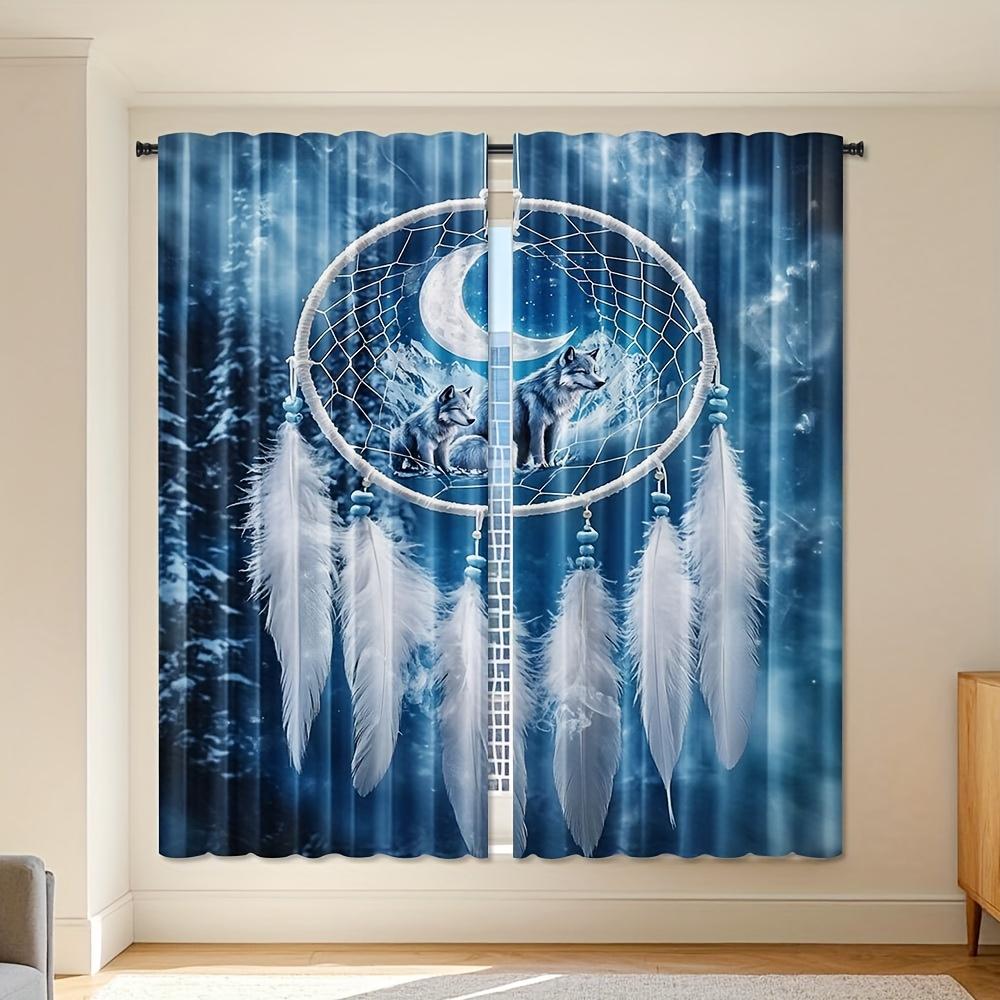 2pcs Bohemian Wolf & Snowy Mountain Dream Catcher Curtains - Digital Print Polyester Semi-Transparent Machine Washable Conte 100*130 HOOK 1pcs
2pcs Bohemian Wolf & Snowy Mountain Dream Catcher Curtains - Digital Print Polyester Semi-Transparent Machine Washable Conte 100*130 HOOK 1pcs