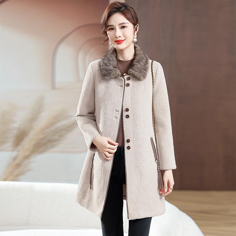 Elegant Spring/Autumn 2026 Reversible Wool Coat - Fashionable Mid-Length for Stylish Middle-Aged & Elderly Women 3XL (120-135 jin) брудно-білий
Elegant Spring/Autumn 2026 Reversible Wool Coat - Fashionable Mid-Length for Stylish Middle-Aged & Elderly Women 3XL (120-135 jin) брудно-білий