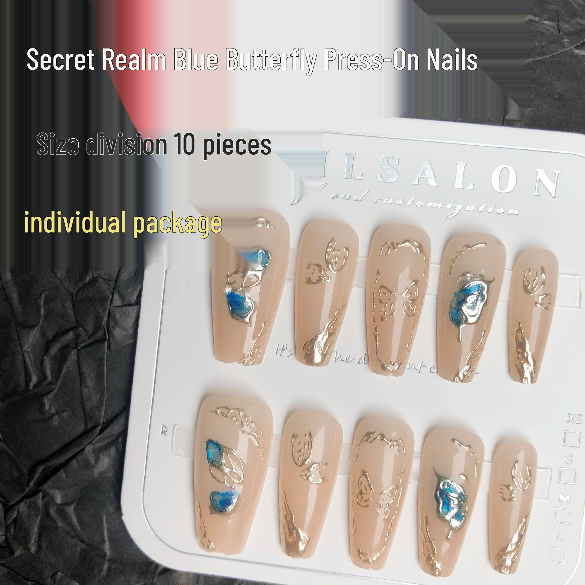 Ice Nude Gold-Plated Sapphire Butterfly Wearable Nails High-End Luxury Nail Art Patches XS (Extra Small, includes 5-piece tool set)
Ice Nude Gold-Plated Sapphire Butterfly Wearable Nails High-End Luxury Nail Art Patches XS (Extra Small, includes 5-piece tool set)