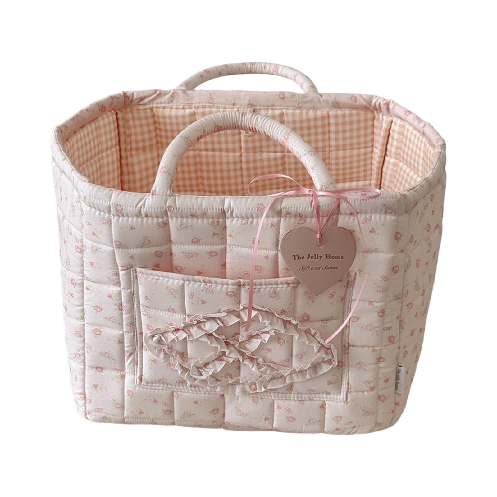 Portable Large Capacity Storage Basket Soft Fabric Handle Storage Bin Quilted Design with Outer Pocket for Organizing Household Items One Size
Portable Large Capacity Storage Basket Soft Fabric Handle Storage Bin Quilted Design with Outer Pocket for Organizing Household Items One Size